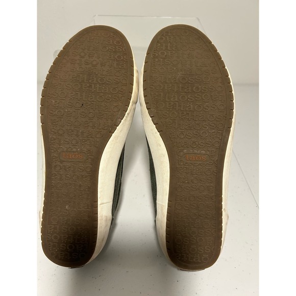 Taos Star Womens 9 Green White Shoes Sneakers Canvas Casual Lace Up Low Top - Picture 11 of 13